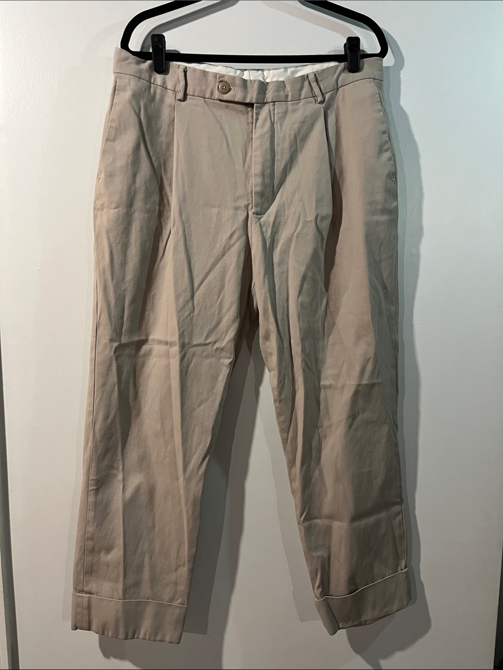 Zara Beige Pleated Chino Pants